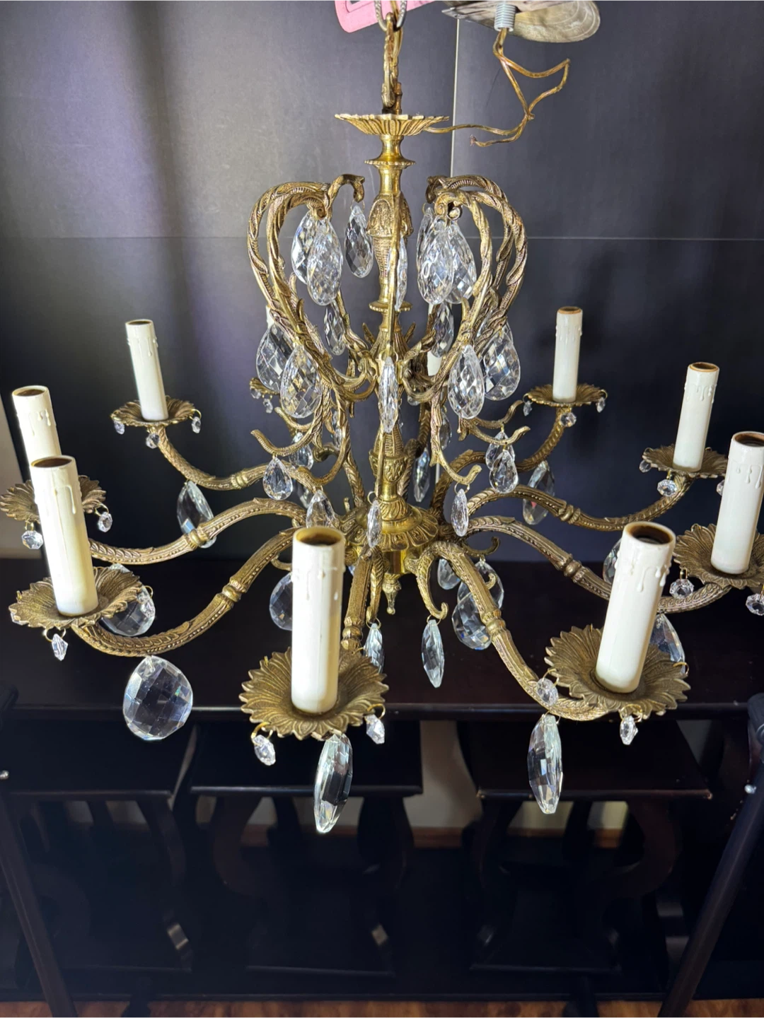 Antique Brass Crystal Chandelier - photo 5