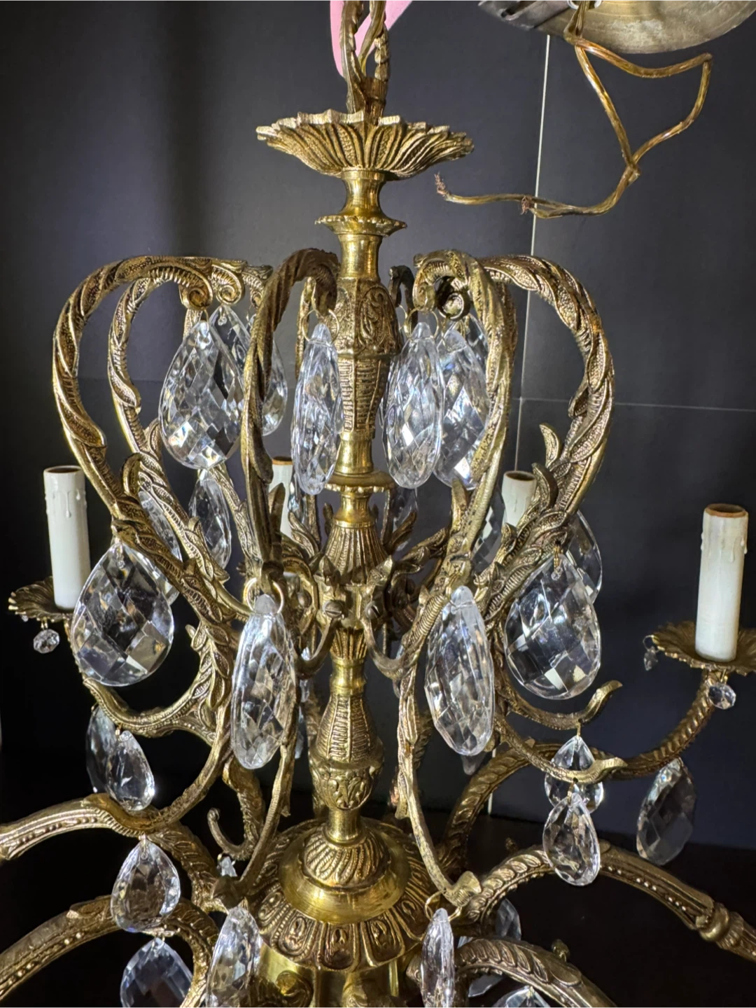 Antique Brass Crystal Chandelier - photo 2