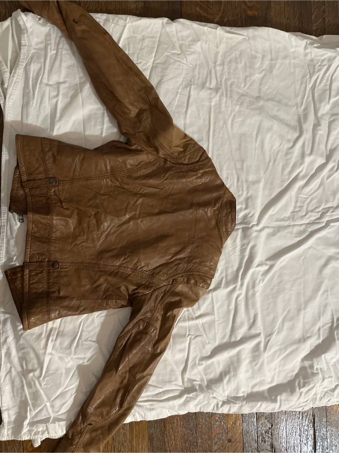 Light Brown Leather Jacket - photo 2