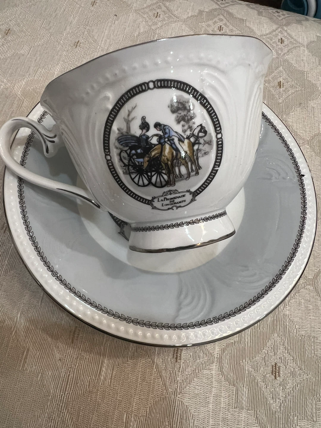 Carmani La Promenade de Longchamps Cup and Saucer