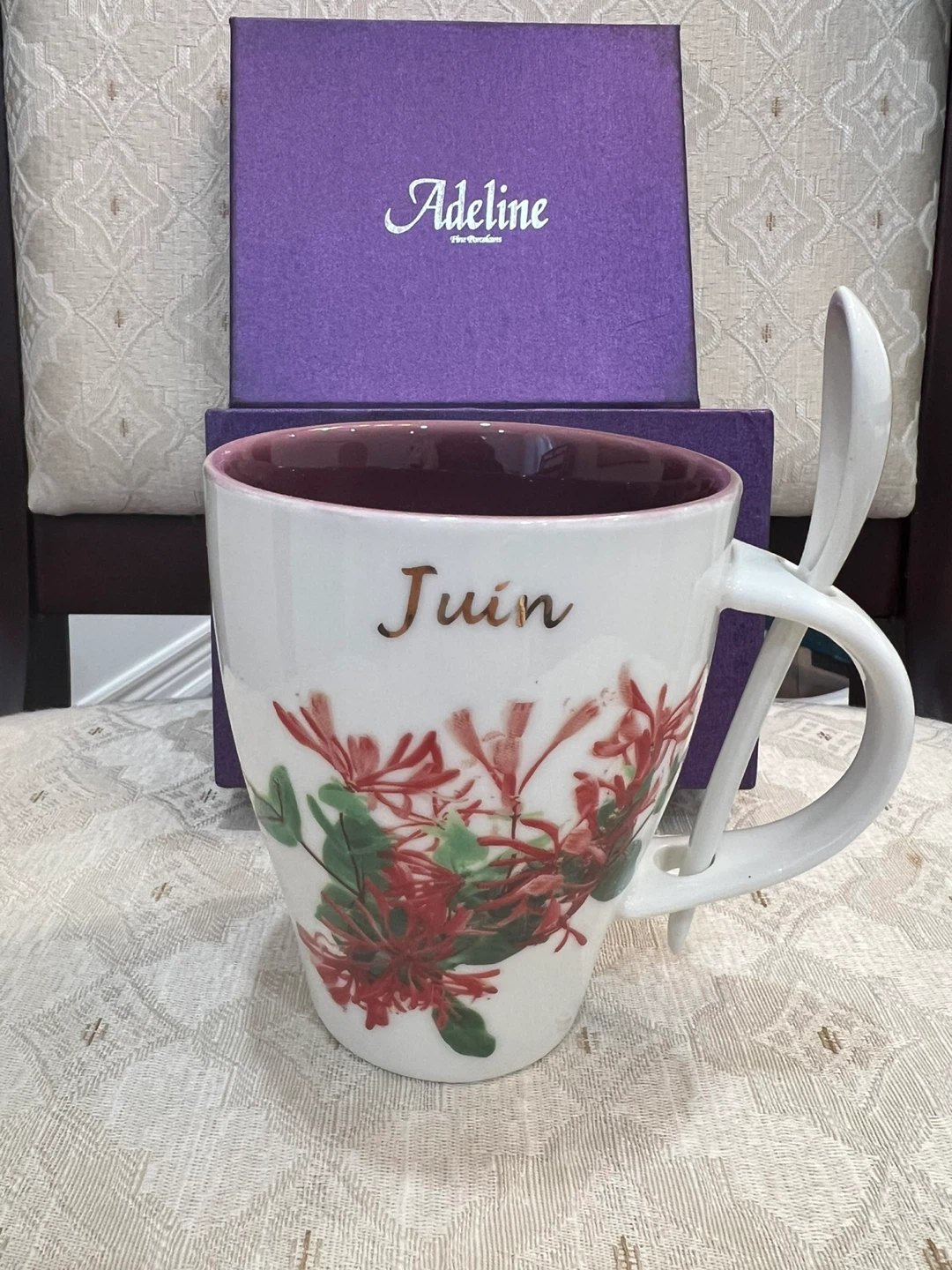 Adeline Porcelain Mug with Spoon