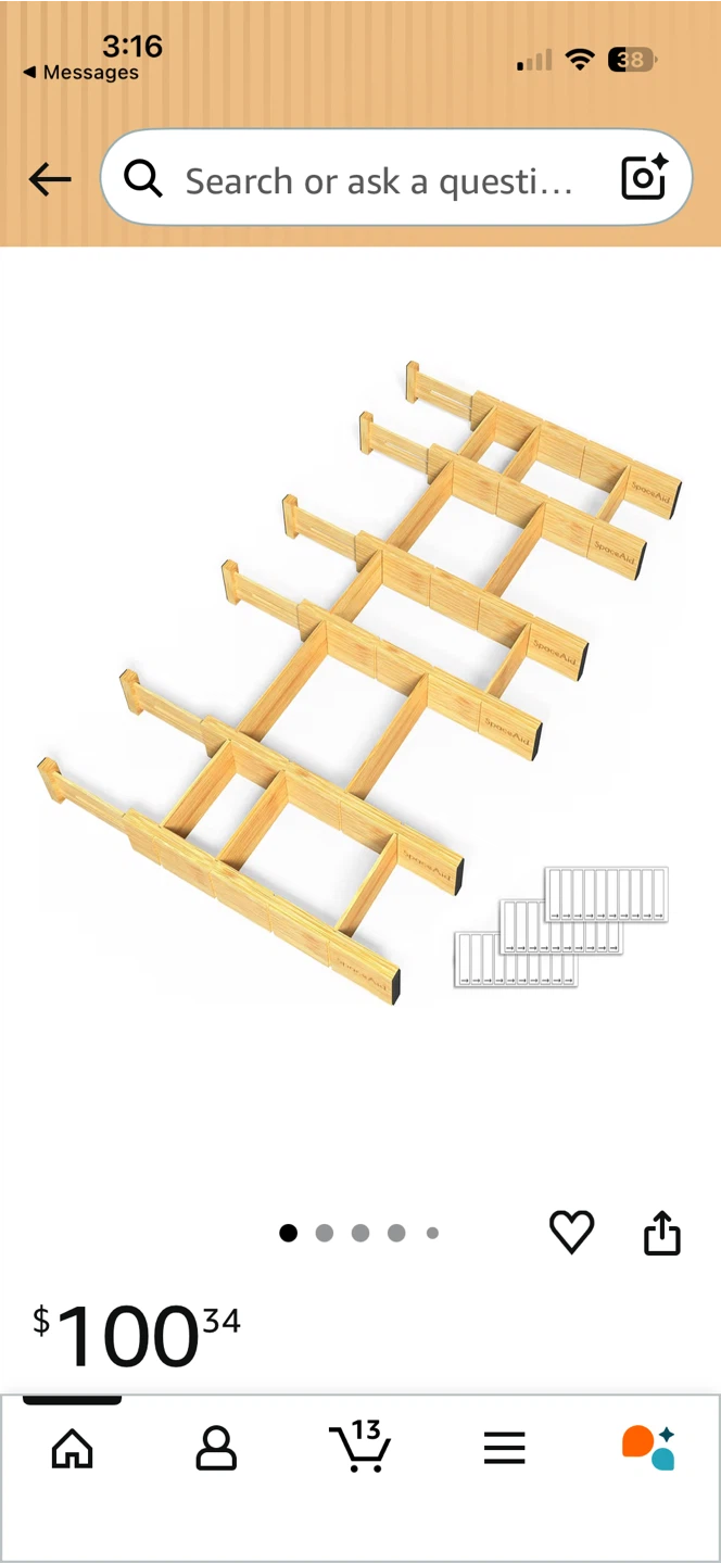 Bamboo Drawer Dividers Organizer System - photo 2