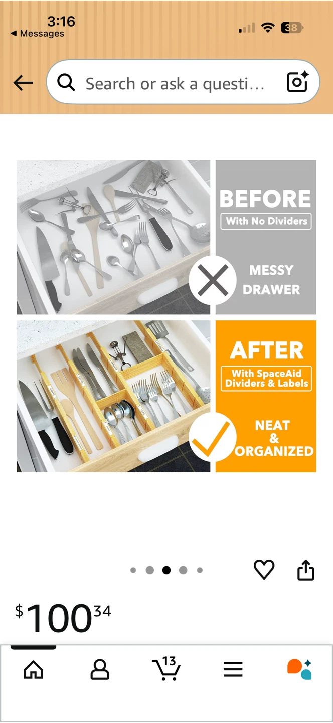 Bamboo Drawer Dividers Organizer System - photo 5