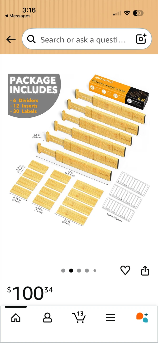 Bamboo Drawer Dividers Organizer System - photo 3