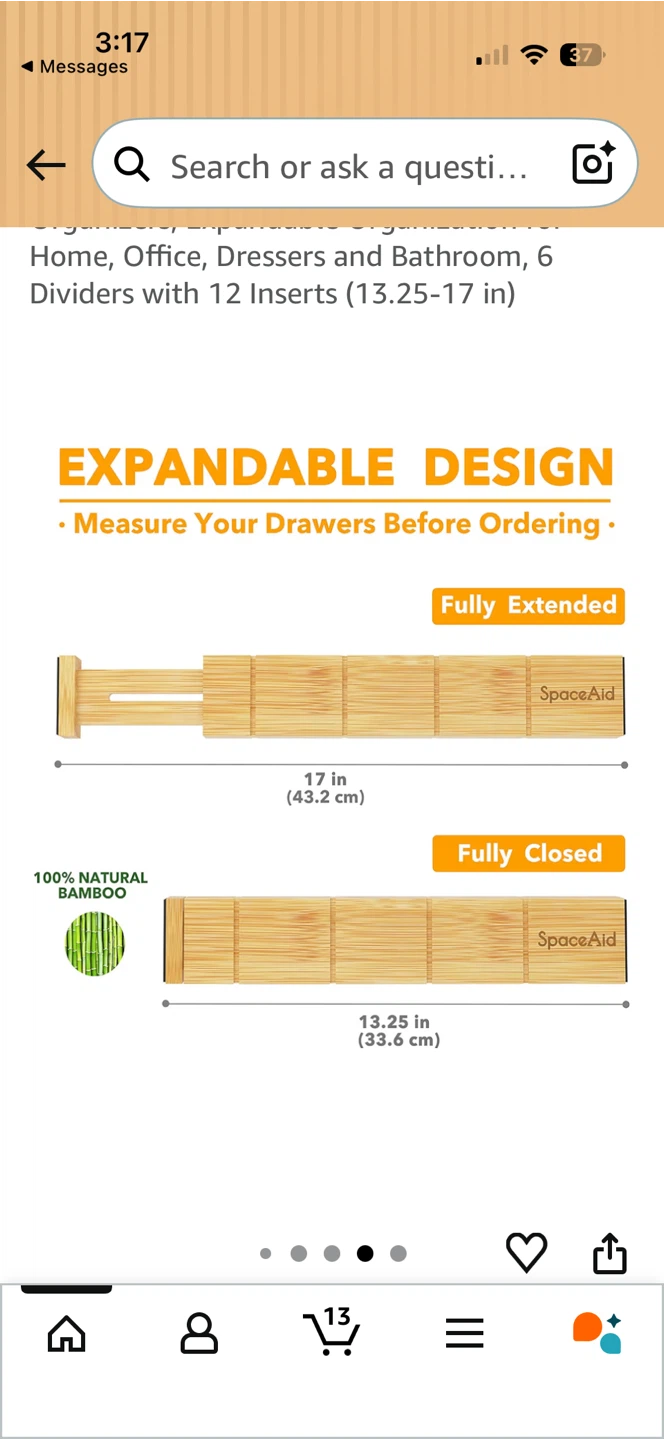 Bamboo Drawer Dividers Organizer System - photo 4