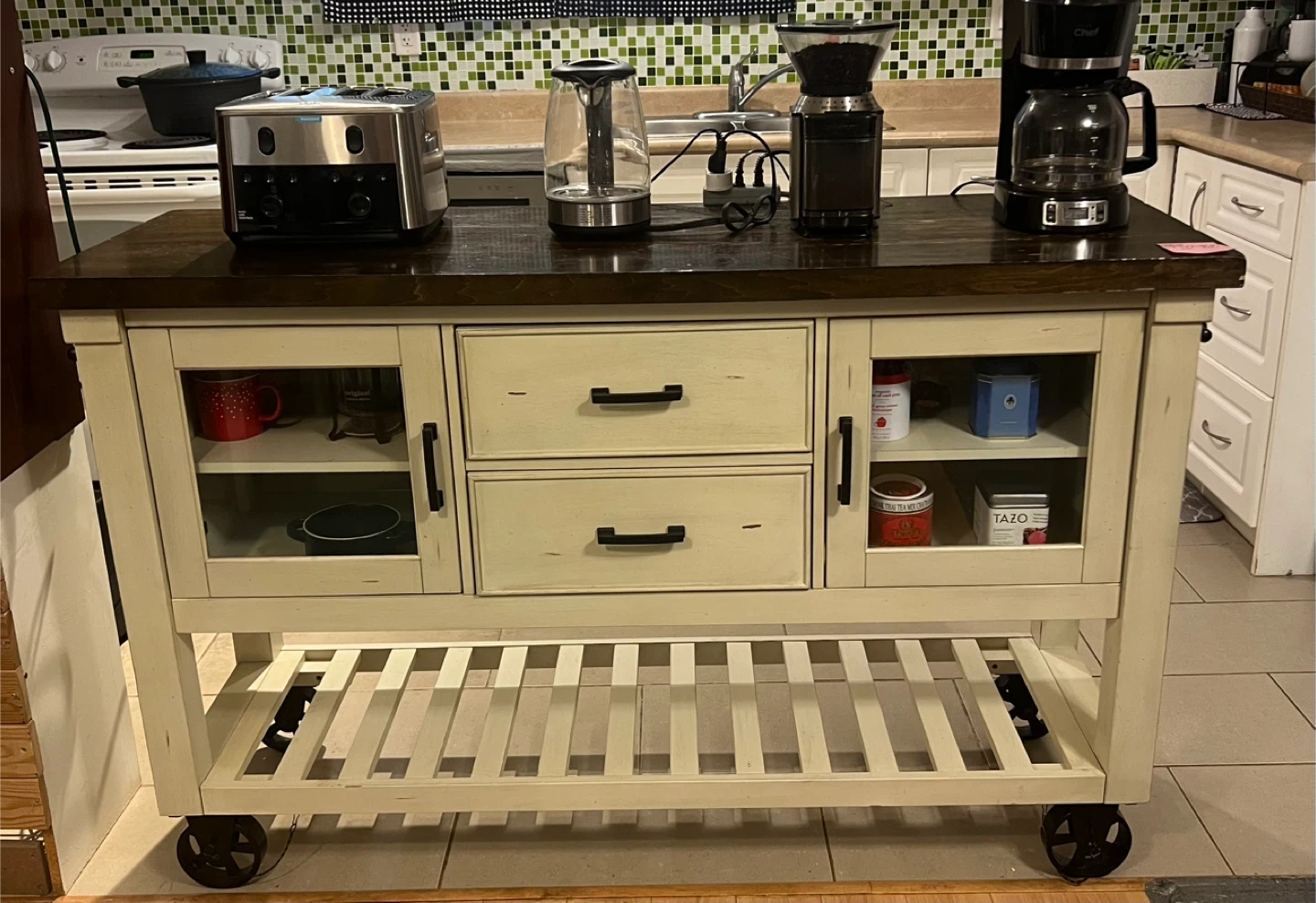 Kitchen Island Cart with Rolling Wheels