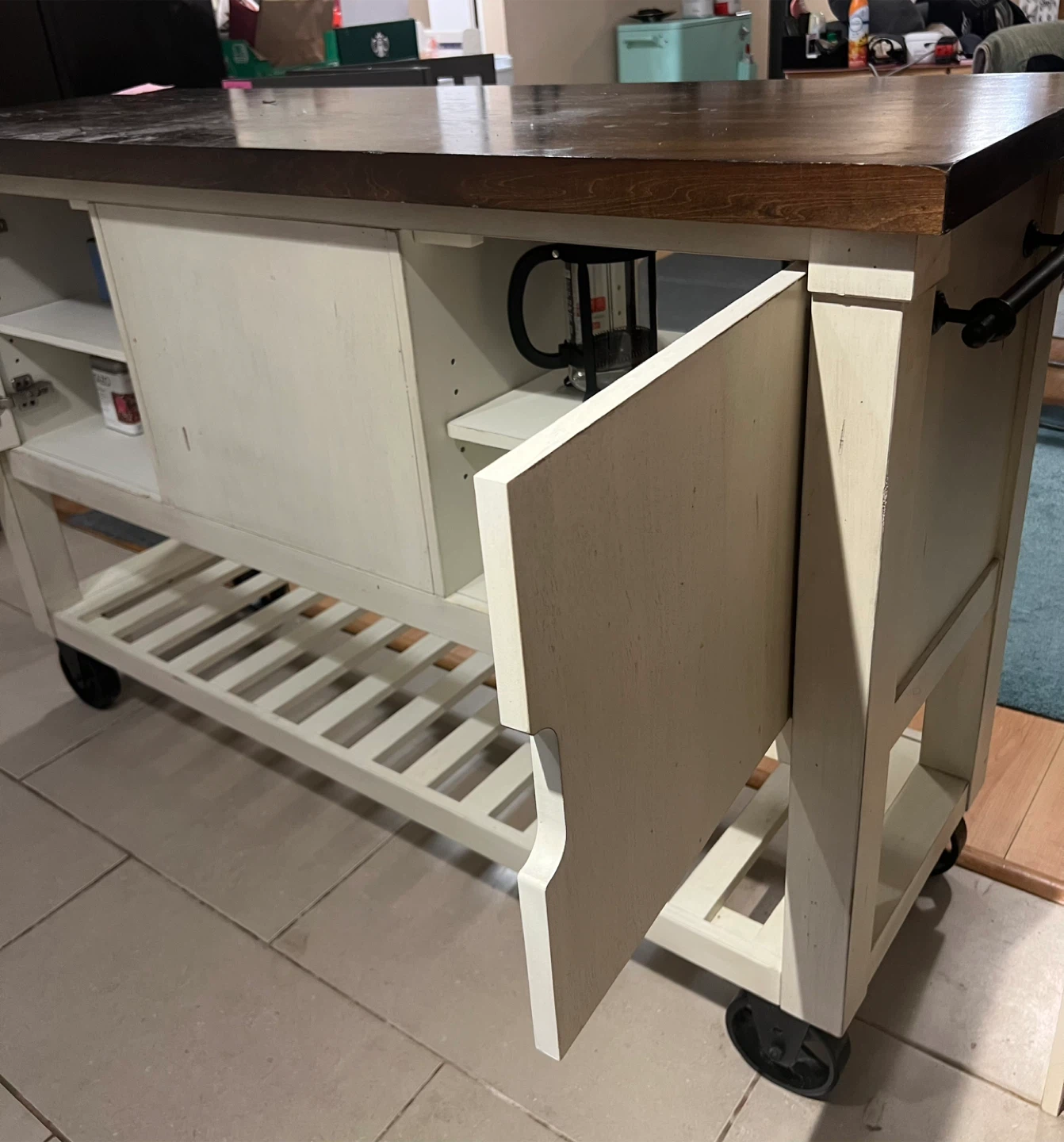 Kitchen Island Cart with Rolling Wheels - photo 4