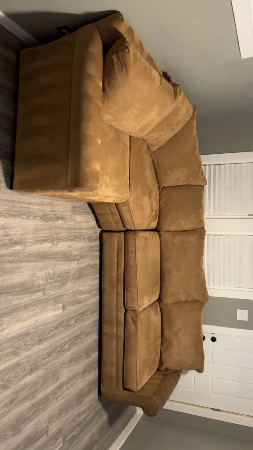Brown Suede Sectional Sofa - photo 2