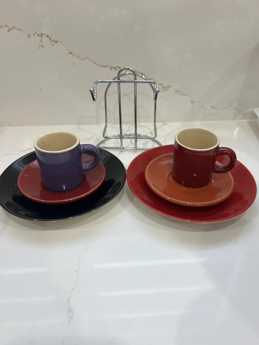 Set of 2 Espresso Cups and Saucers - photo 2