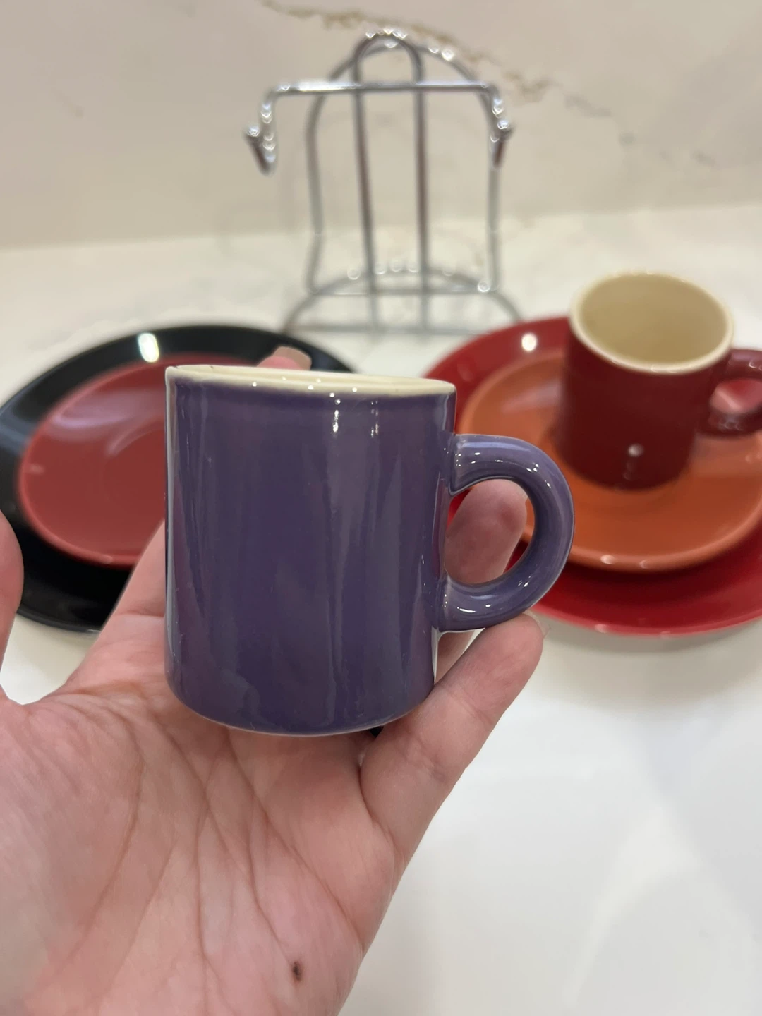Set of 2 Espresso Cups and Saucers - photo 3