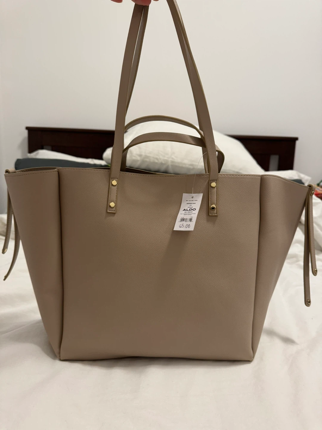 ALDO Tan Faux Leather Tote Bag
