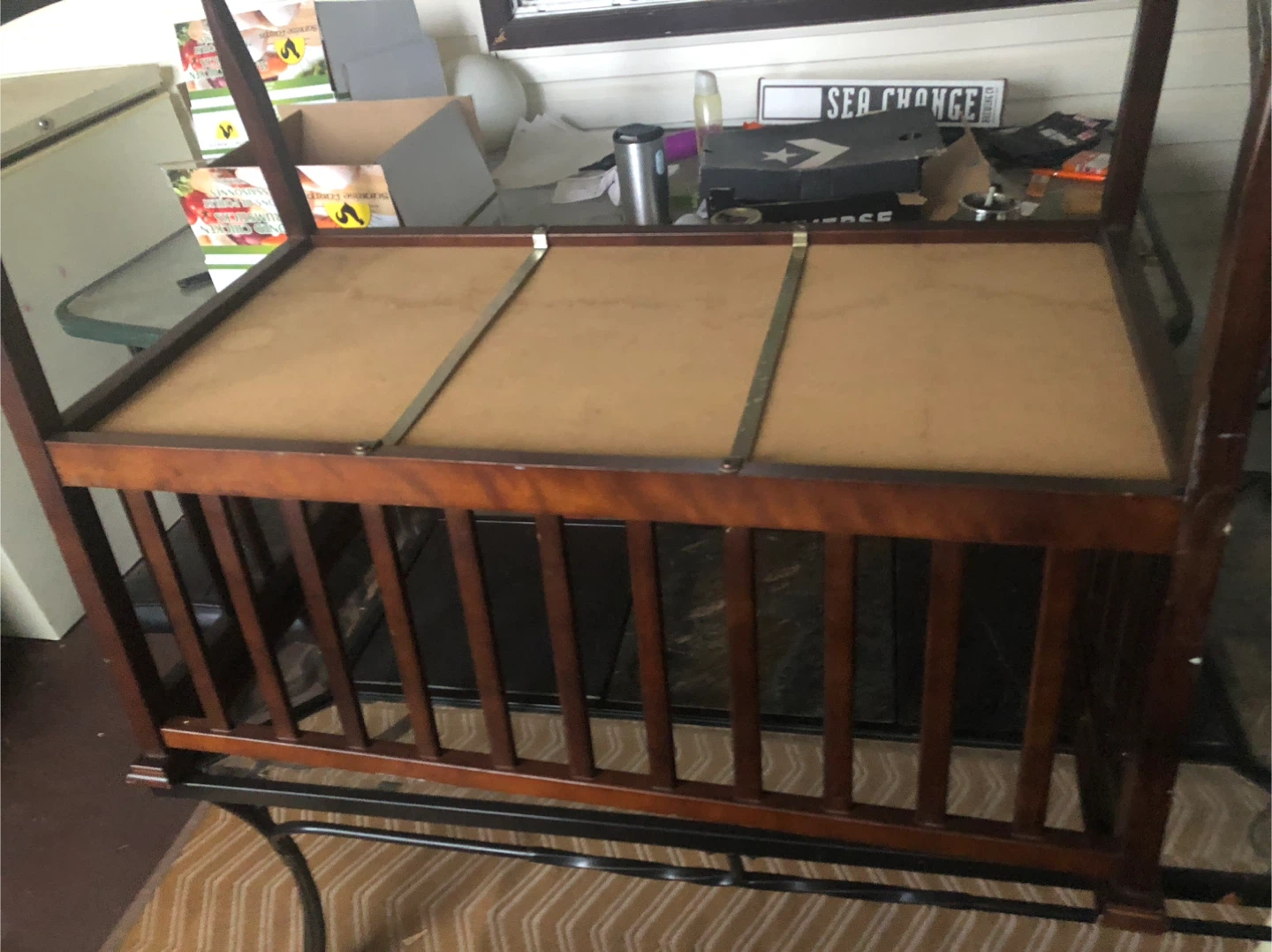 Wooden Crib Bed with Mattress - photo 4