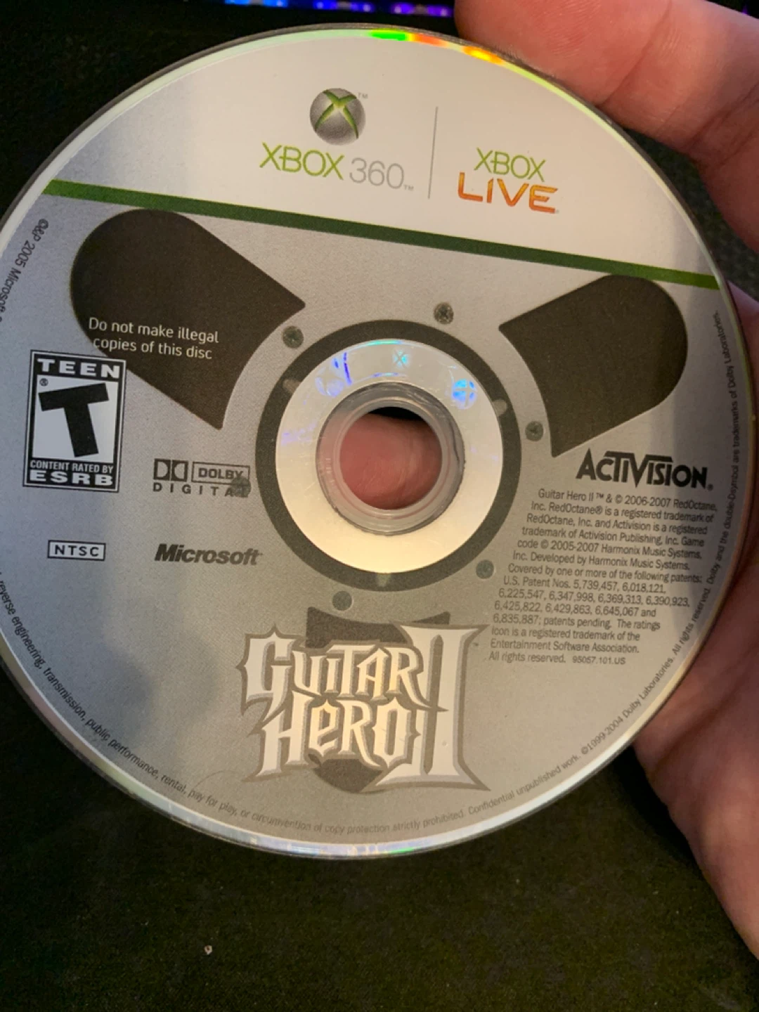 Guitar Hero II Xbox 360 Game Disc