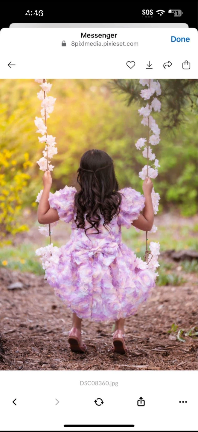 Kids Pink Tulle Dress with Train - photo 3