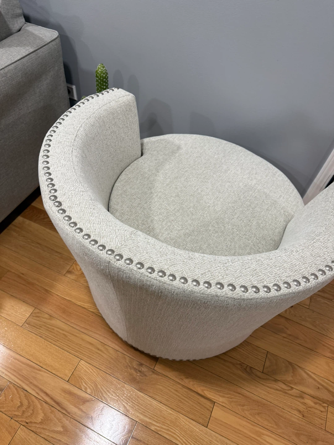 Swivel Accent Chair with Nailhead Trim - photo 4