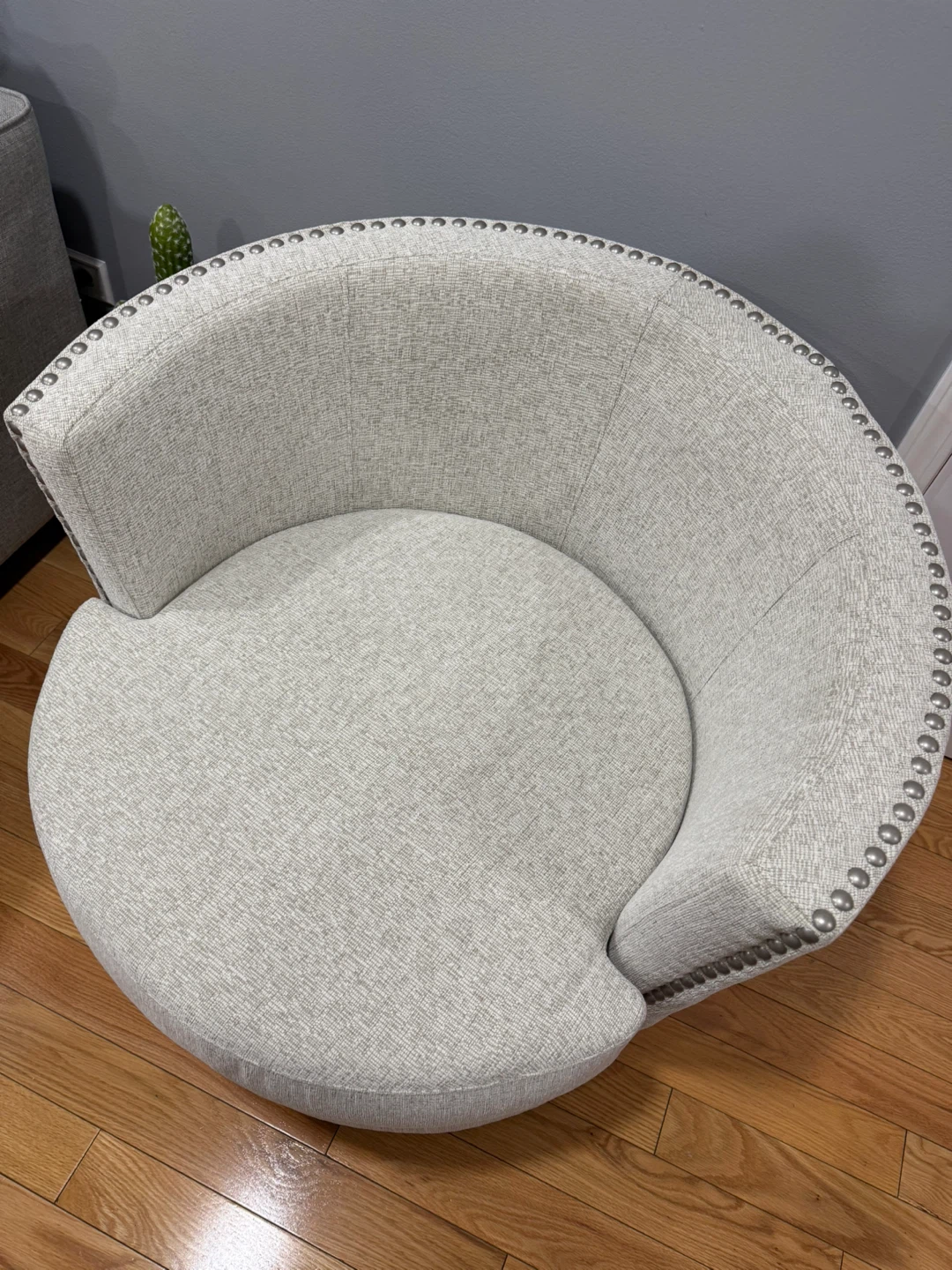 Swivel Accent Chair with Nailhead Trim - photo 5