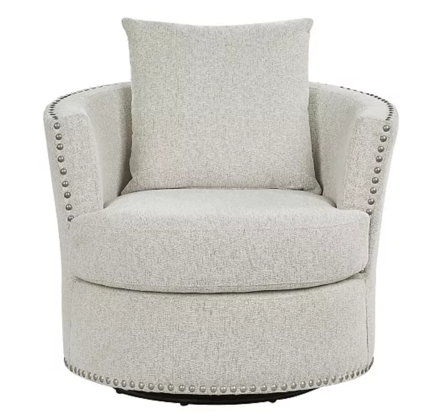Swivel Accent Chair with Nailhead Trim - photo 2
