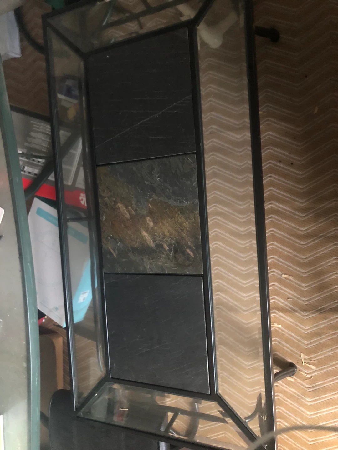 Glass Top Coffee Table with Black Metal Frame - photo 3