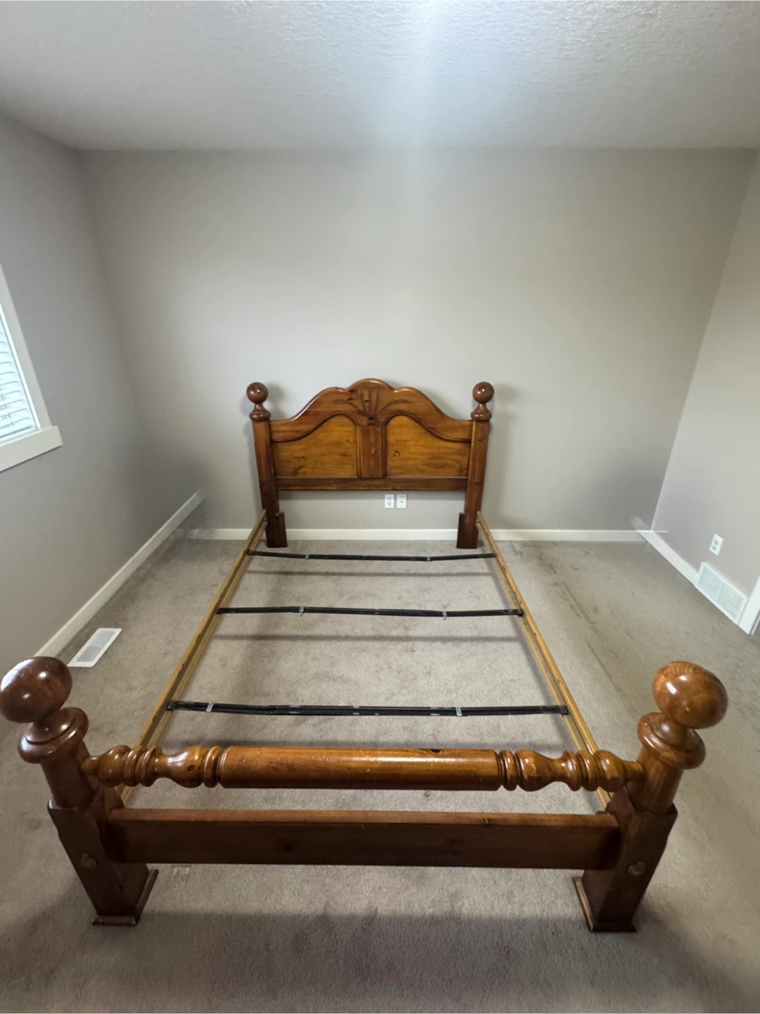 Wooden Bed Frame and Mattress queen size - photo 2