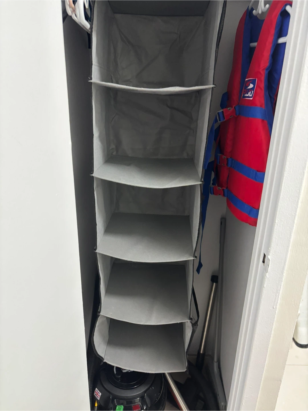 2 Grey Hanging Closet Organizers with 5 Shelves