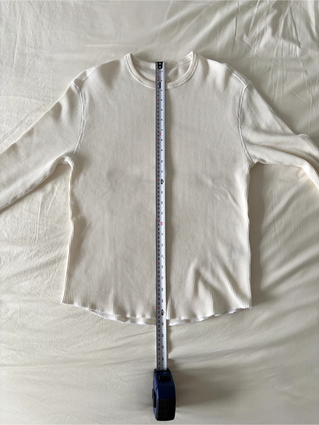 KOTN Atlas Waffle Crewneck Long-Sleeve Shirt in Marshmallow - photo 5