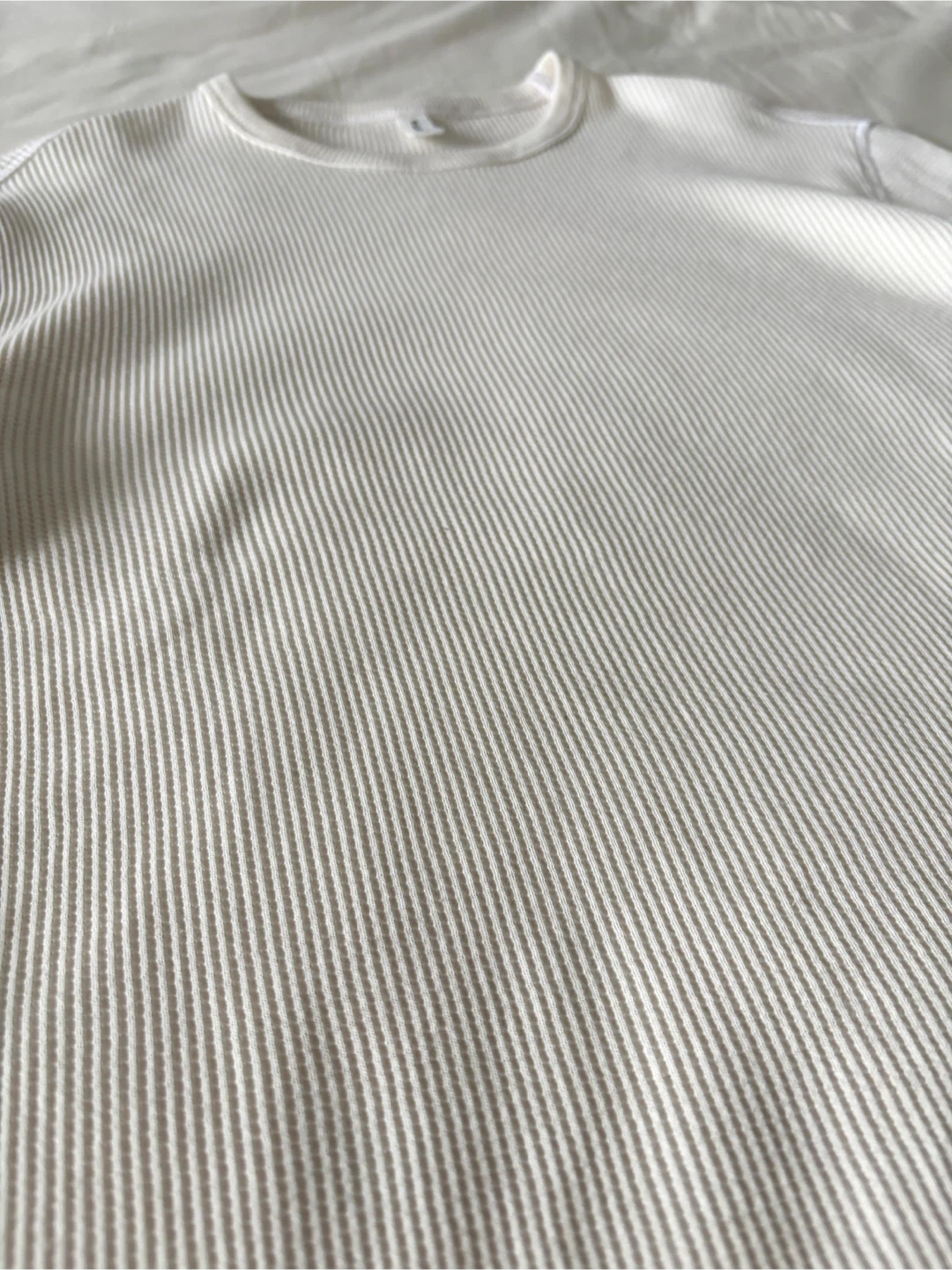 KOTN Atlas Waffle Crewneck Long-Sleeve Shirt in Marshmallow - photo 3