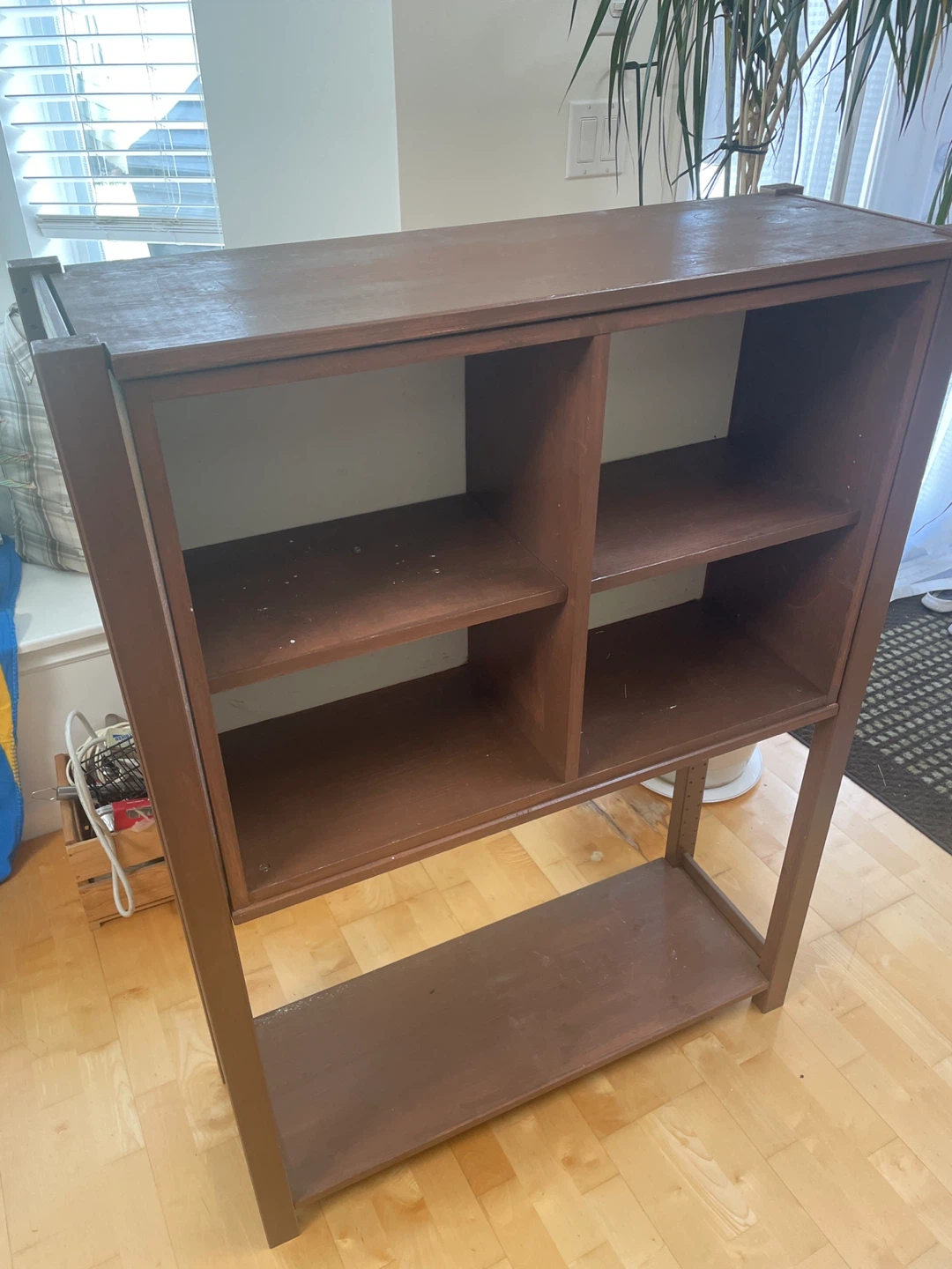 Brown Wooden Display Shelf Unit