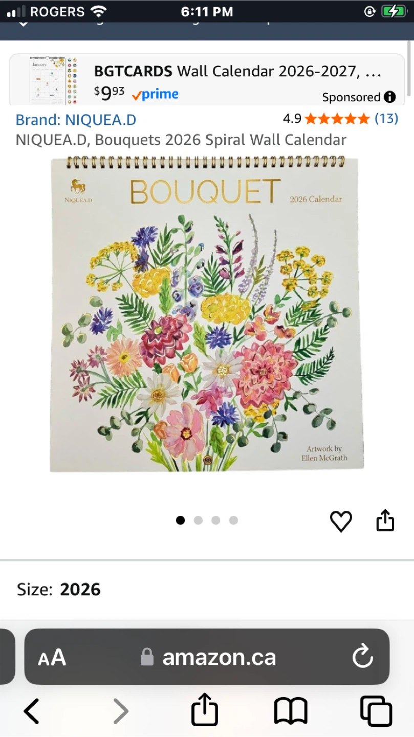 NIQUEA.D Bouquet 2026 Spiral Wall Calendar - photo 5