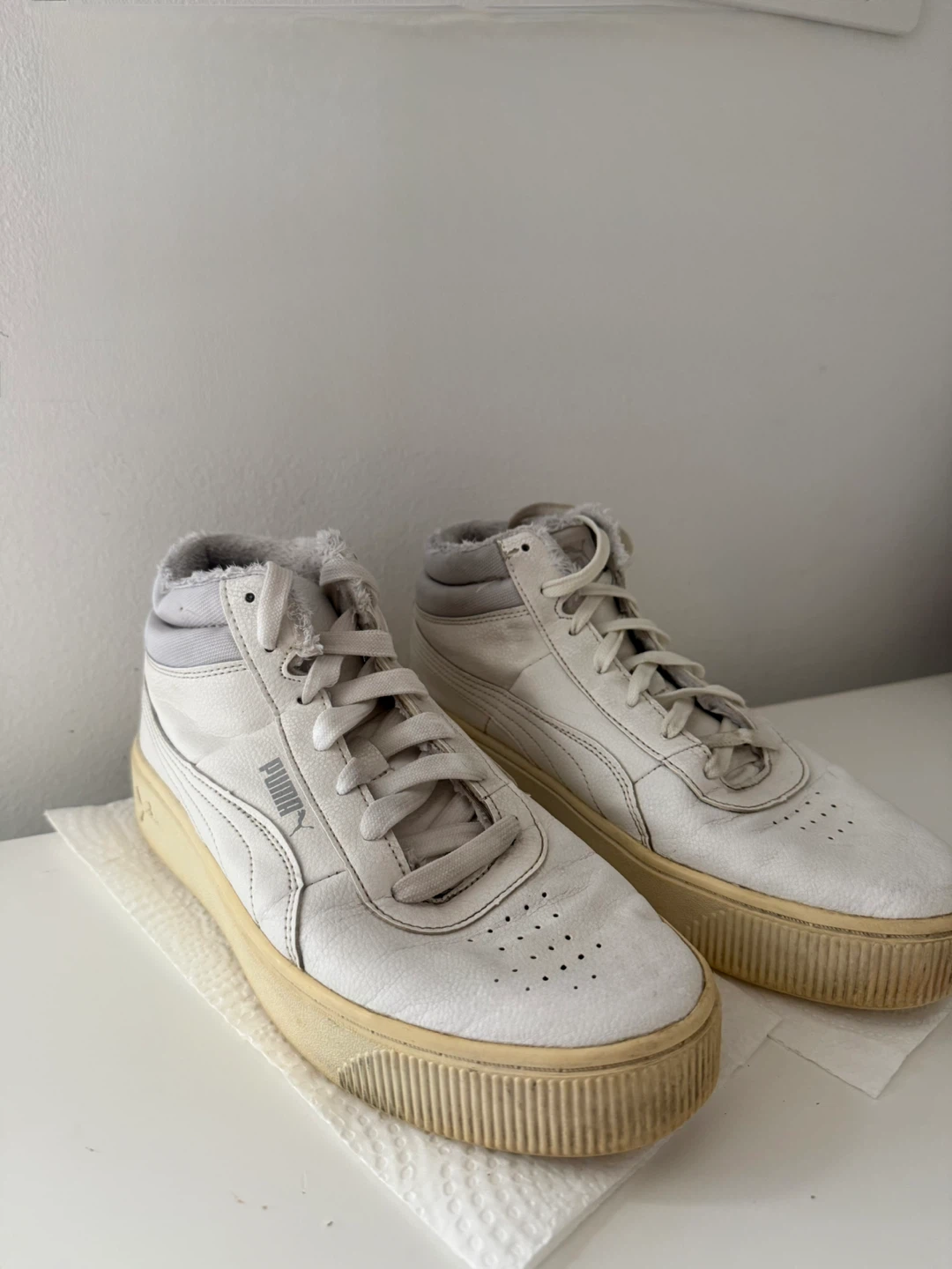 Puma White High-Top Sneakers