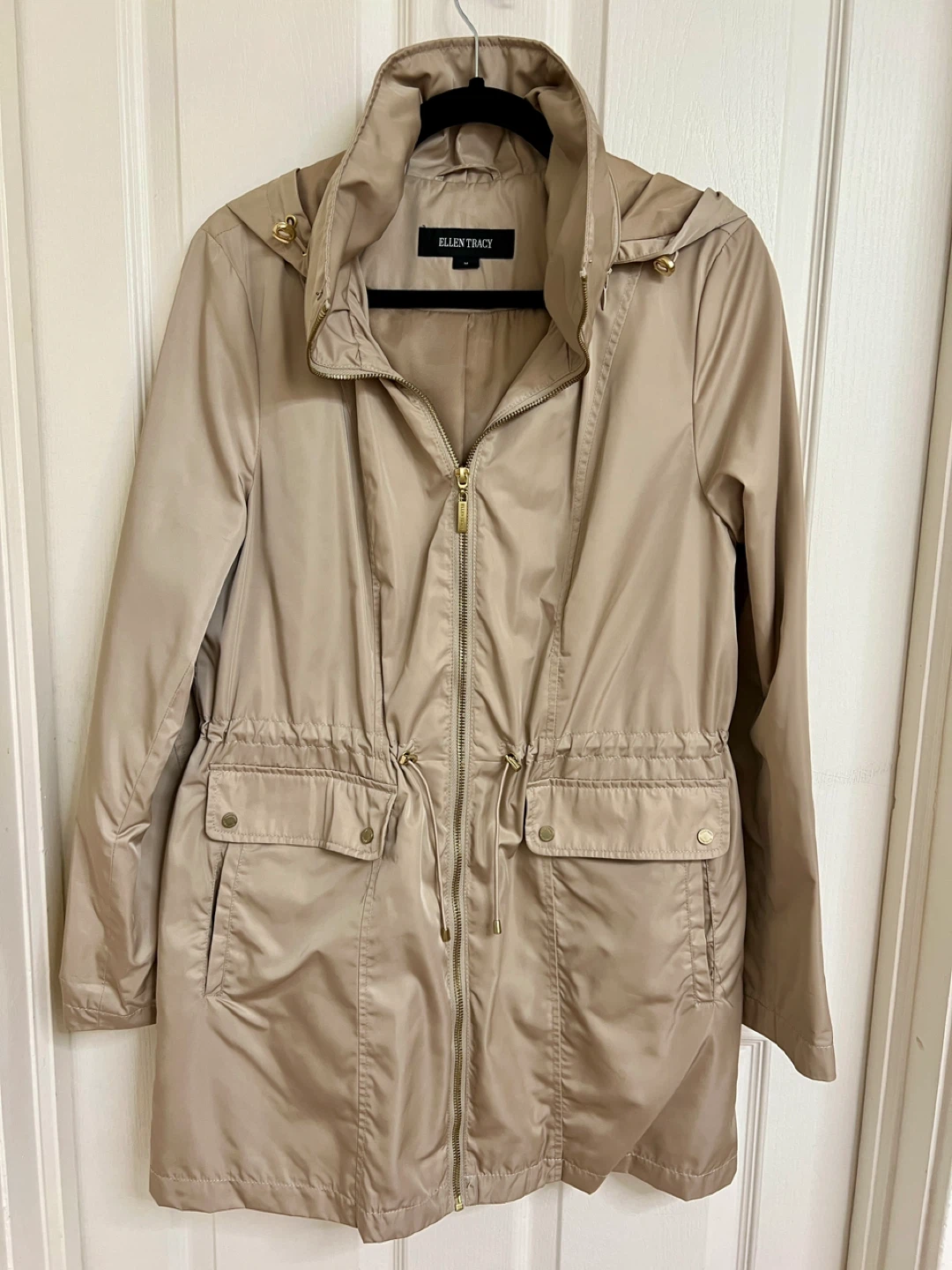 Ellen Tracy Beige coloured Hooded Jacket - size M