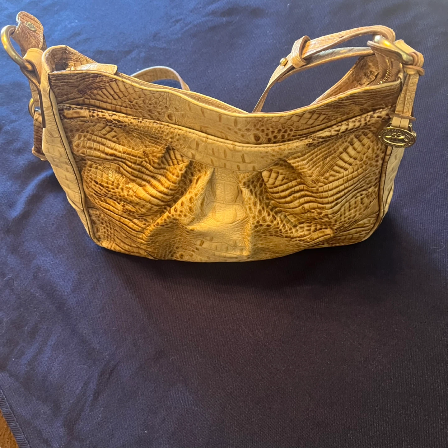Brahmin Croc Embossed Leather Shoulder Bag - photo 5
