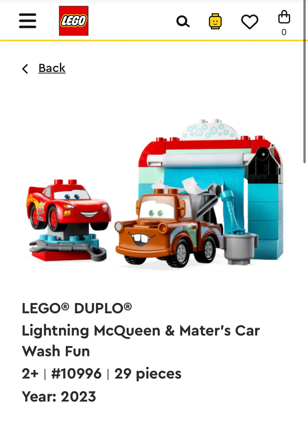 LEGO DUPLO Cars Lightning McQueen & Mater's Car Wash Fun 10996 - photo 2