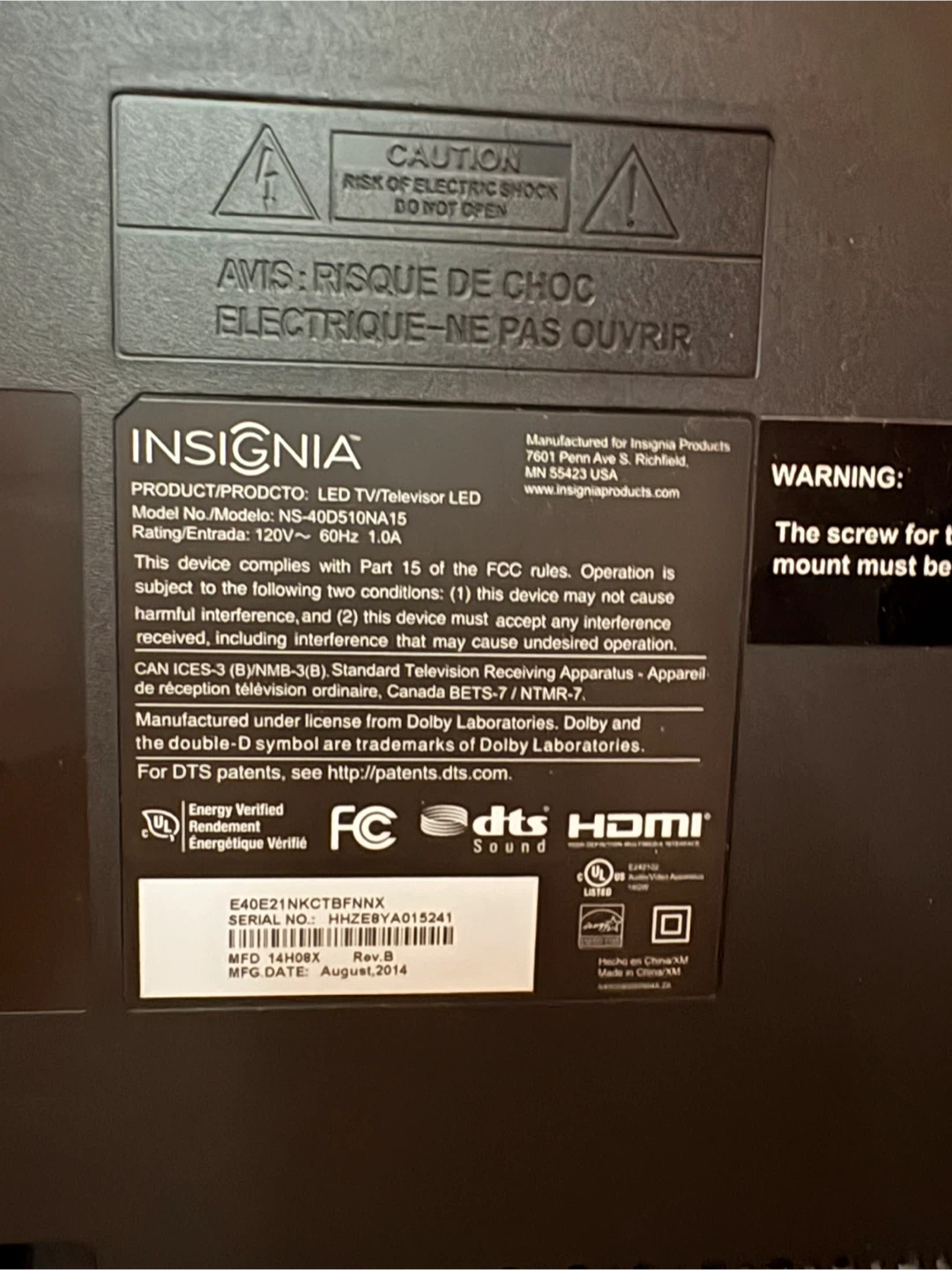Insignia 40-inch LED TV - photo 2