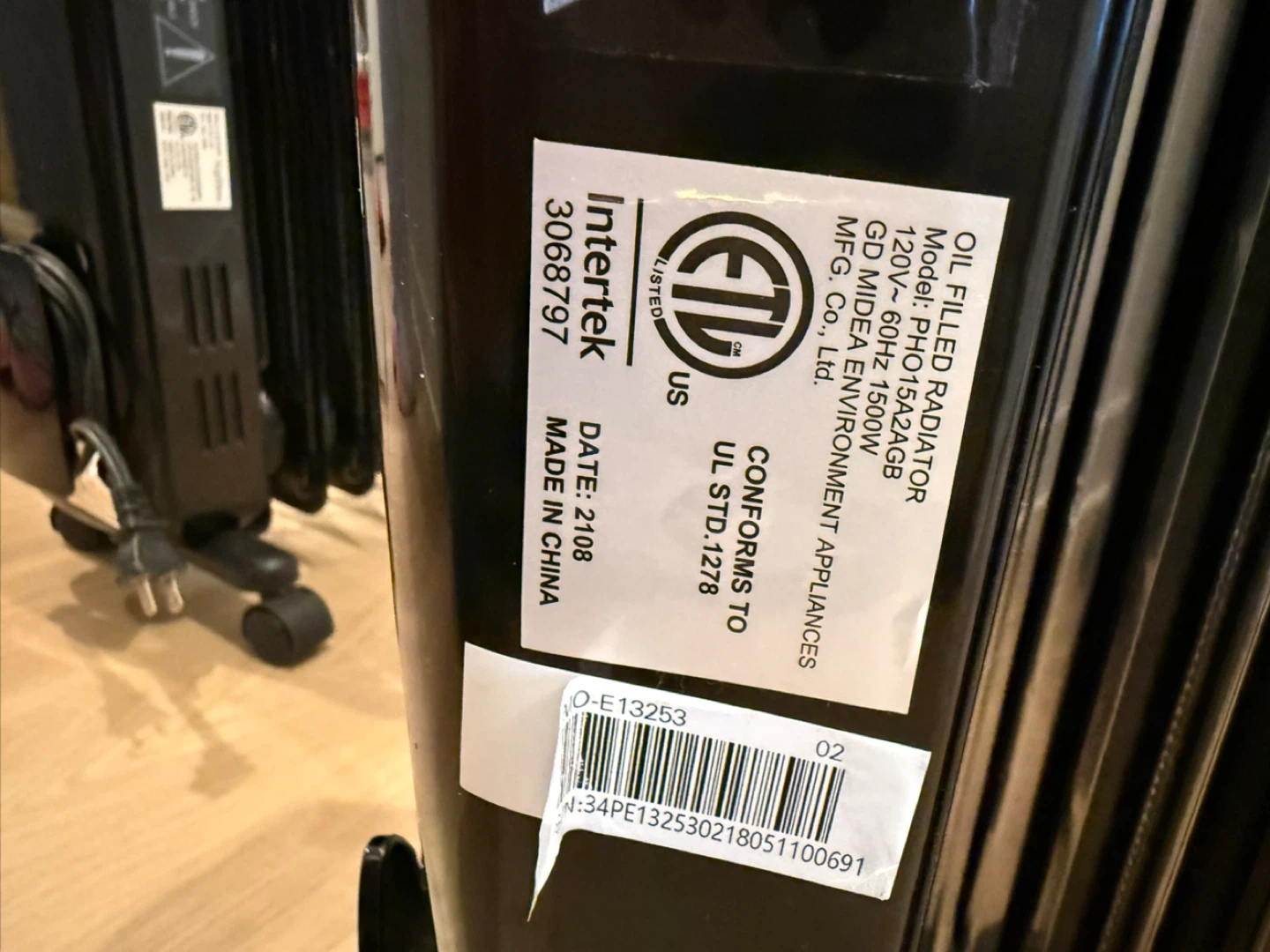 Pelonis Oil-Filled Radiant Heater PHO15A2AGB - photo 4