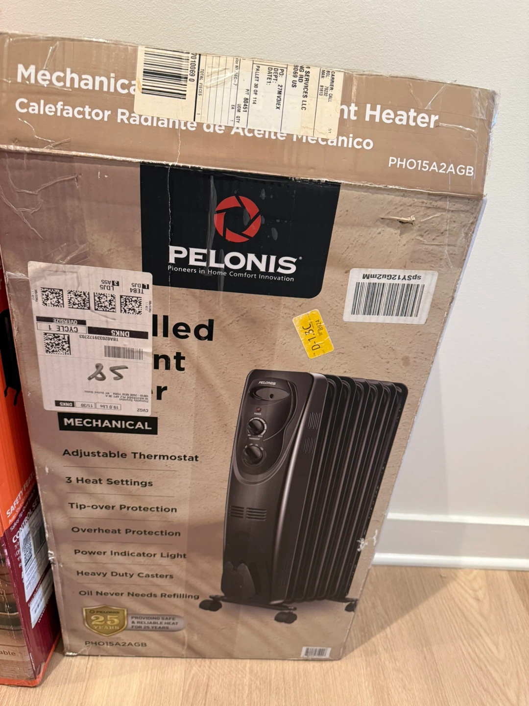 Pelonis Oil-Filled Radiant Heater PHO15A2AGB