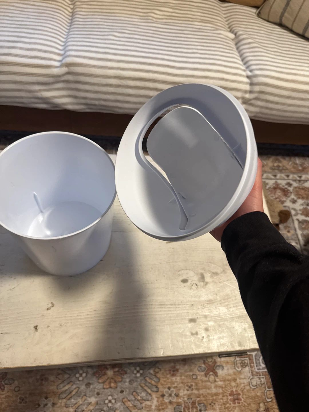 White Swing Top Trash Can - photo 3
