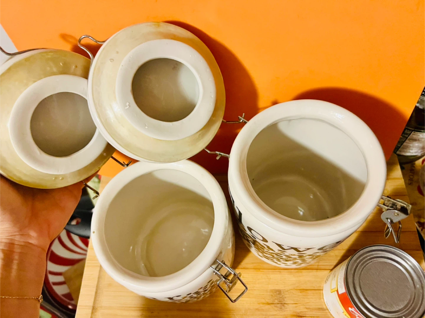 Set of 2 Ceramic Canister Jars "Sugar" & "Flour" - photo 2