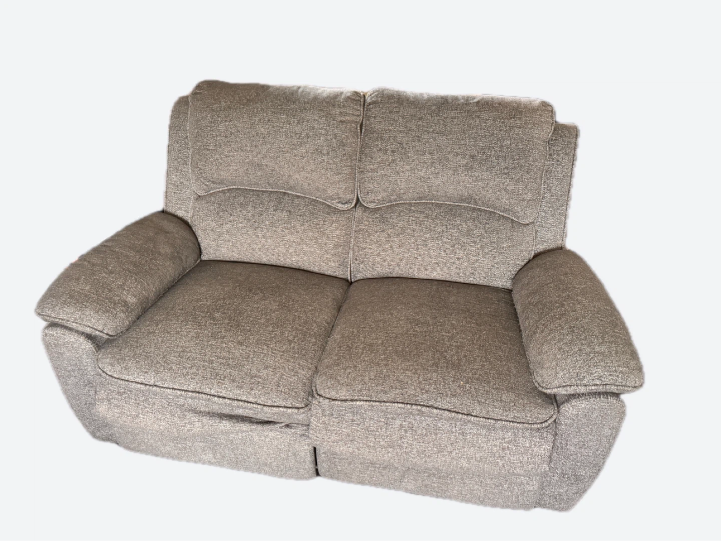 Comfortable Loveseat Recliner - Beige Fabric