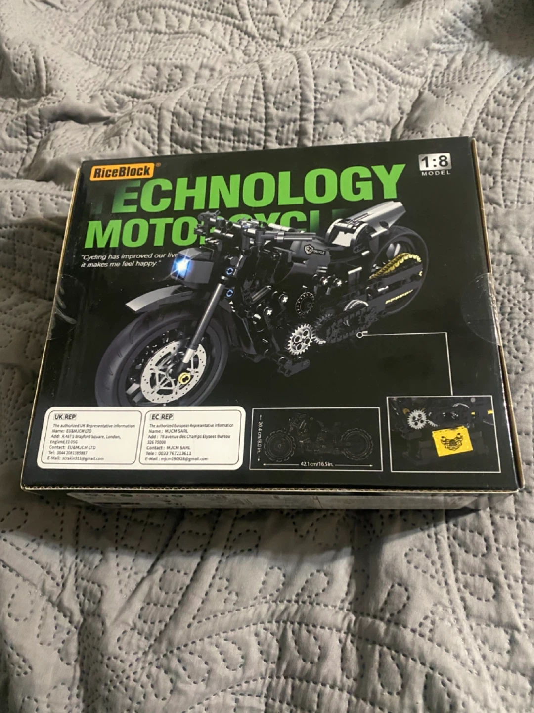 RiceBlock Technology Motorcycle Building Set 1:8 Model
