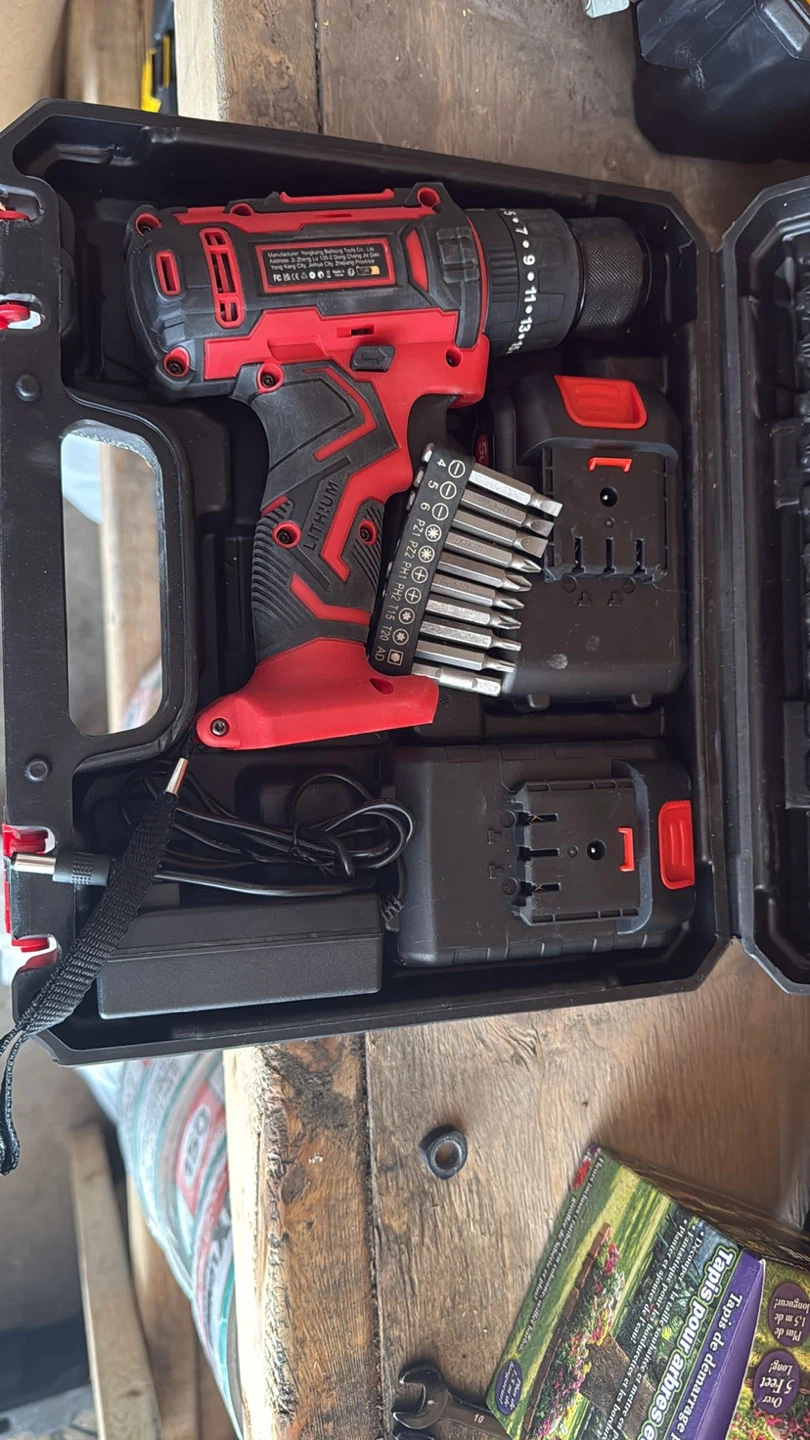 Cordless Drill with 2 Batteries and Charger