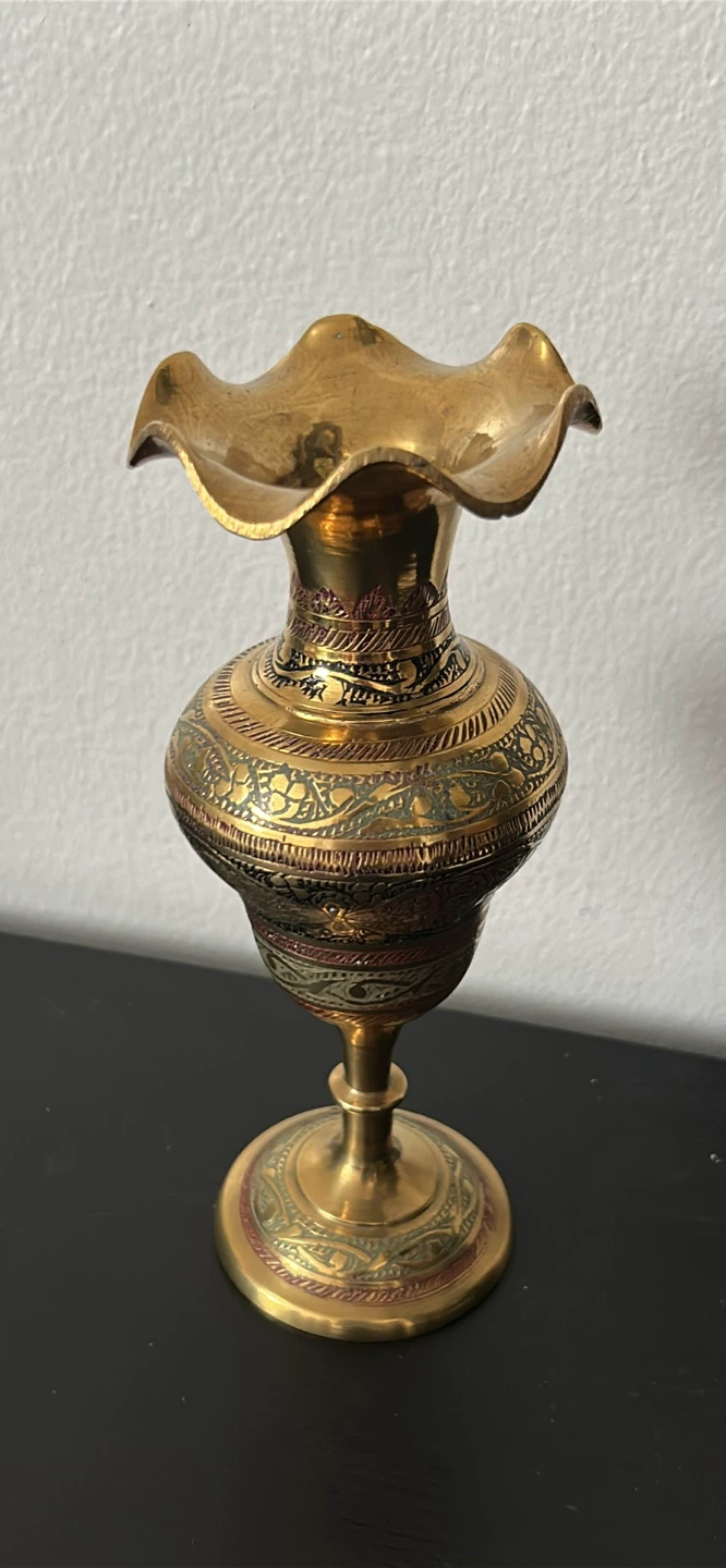 Brass Etched Vase - photo 2