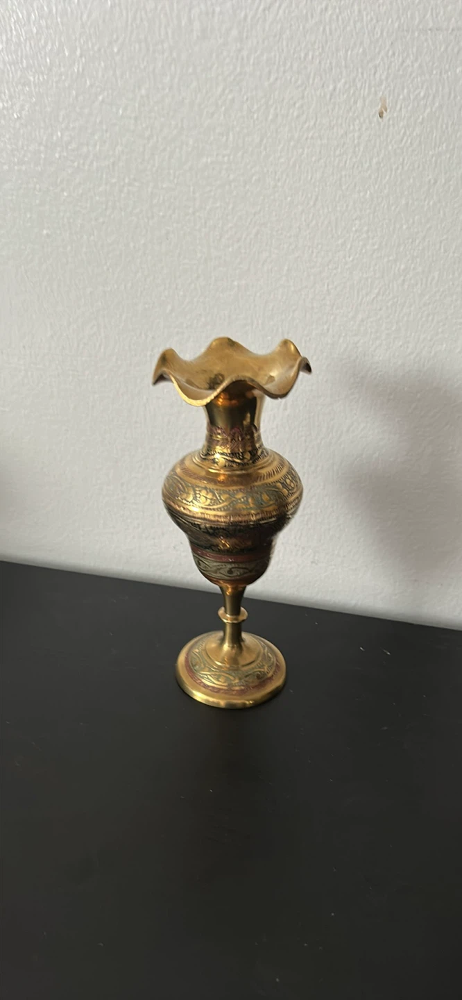 Brass Etched Vase