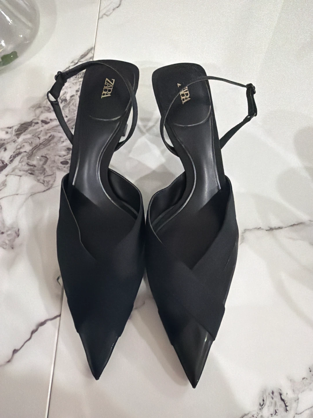 ZARA Black Slingback Heels