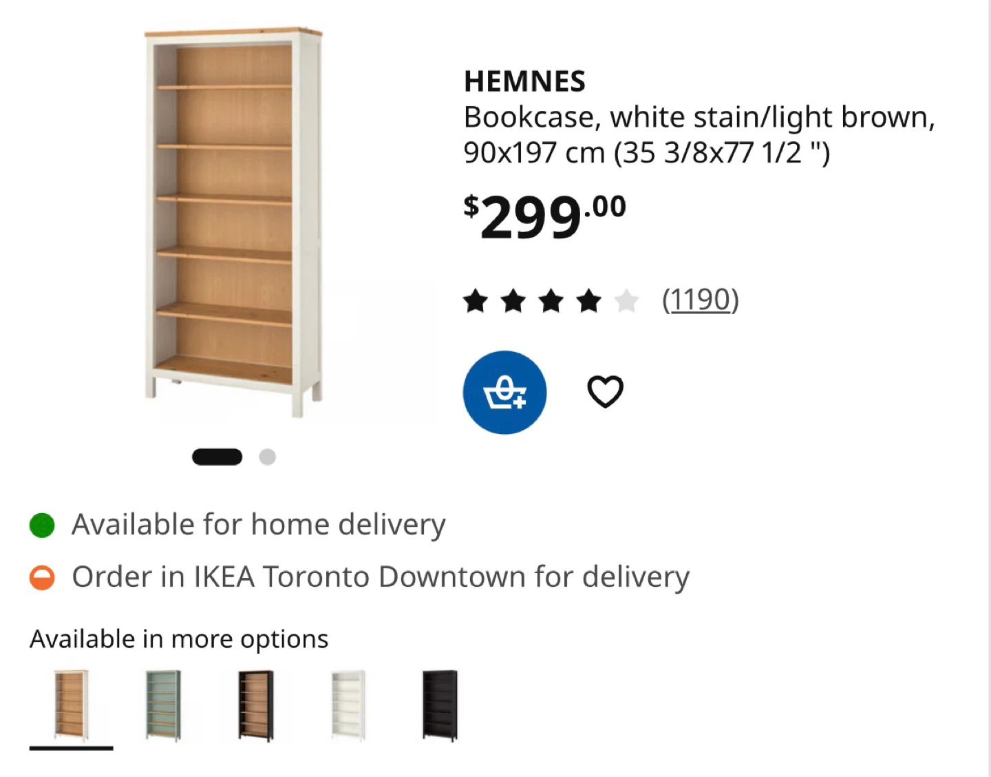 IKEA HEMNES Bookcase - White Stain/Light Brown - 90x197 cm - photo 4