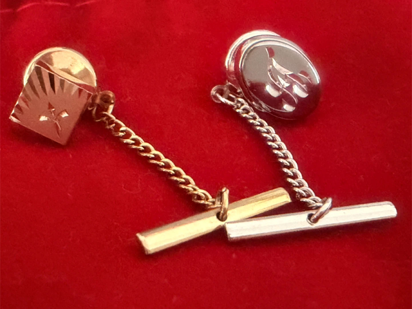 Vintage Tie Tacks with Chains - photo 2