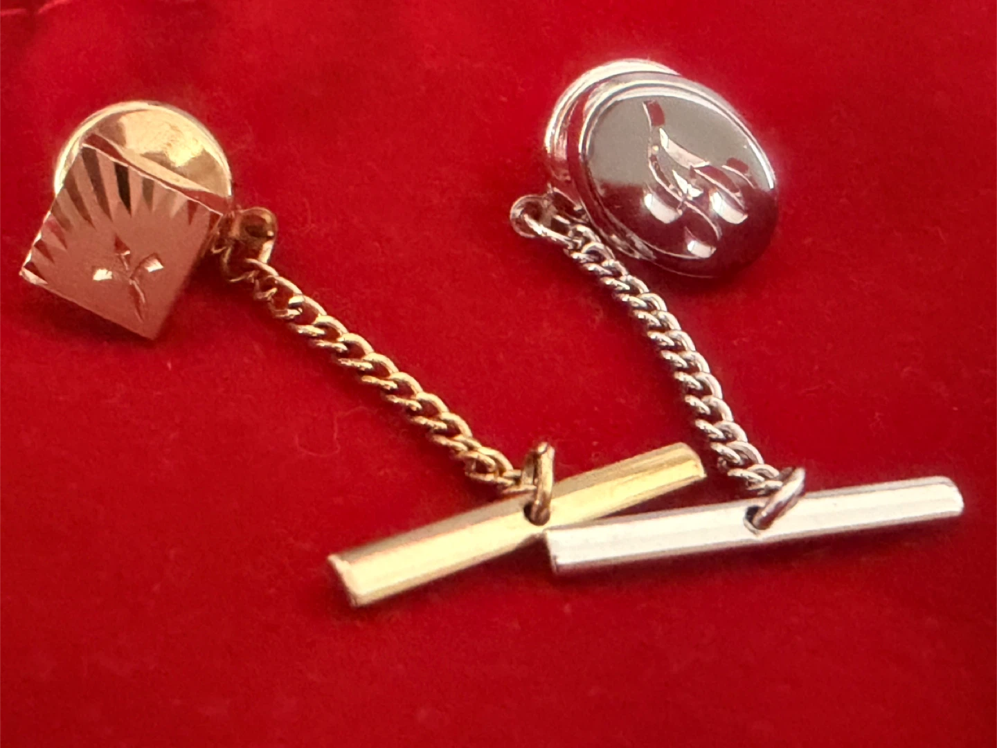 Vintage Tie Tacks with Chains