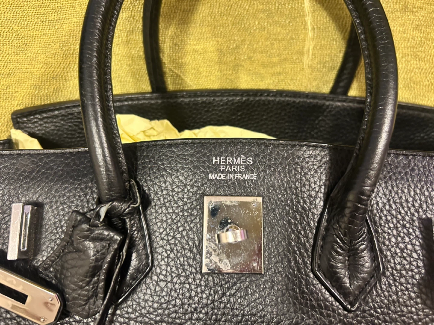 Hermès Paris Black Leather Handbag