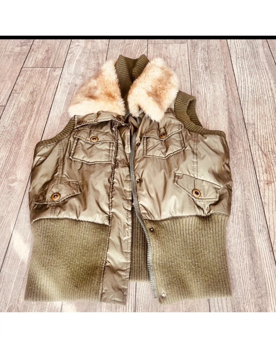 Maluna Trends Puffer Vest with Fur Collar - photo 2