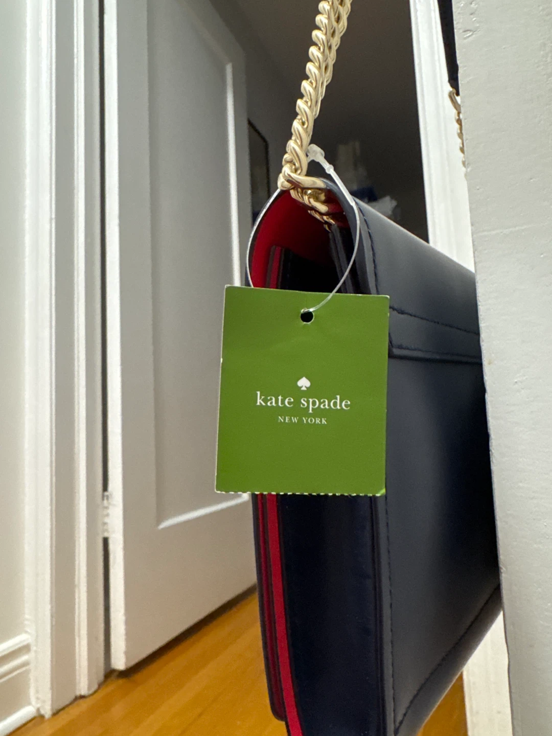 Kate Spade Navy Leather purse On Chain - photo 3