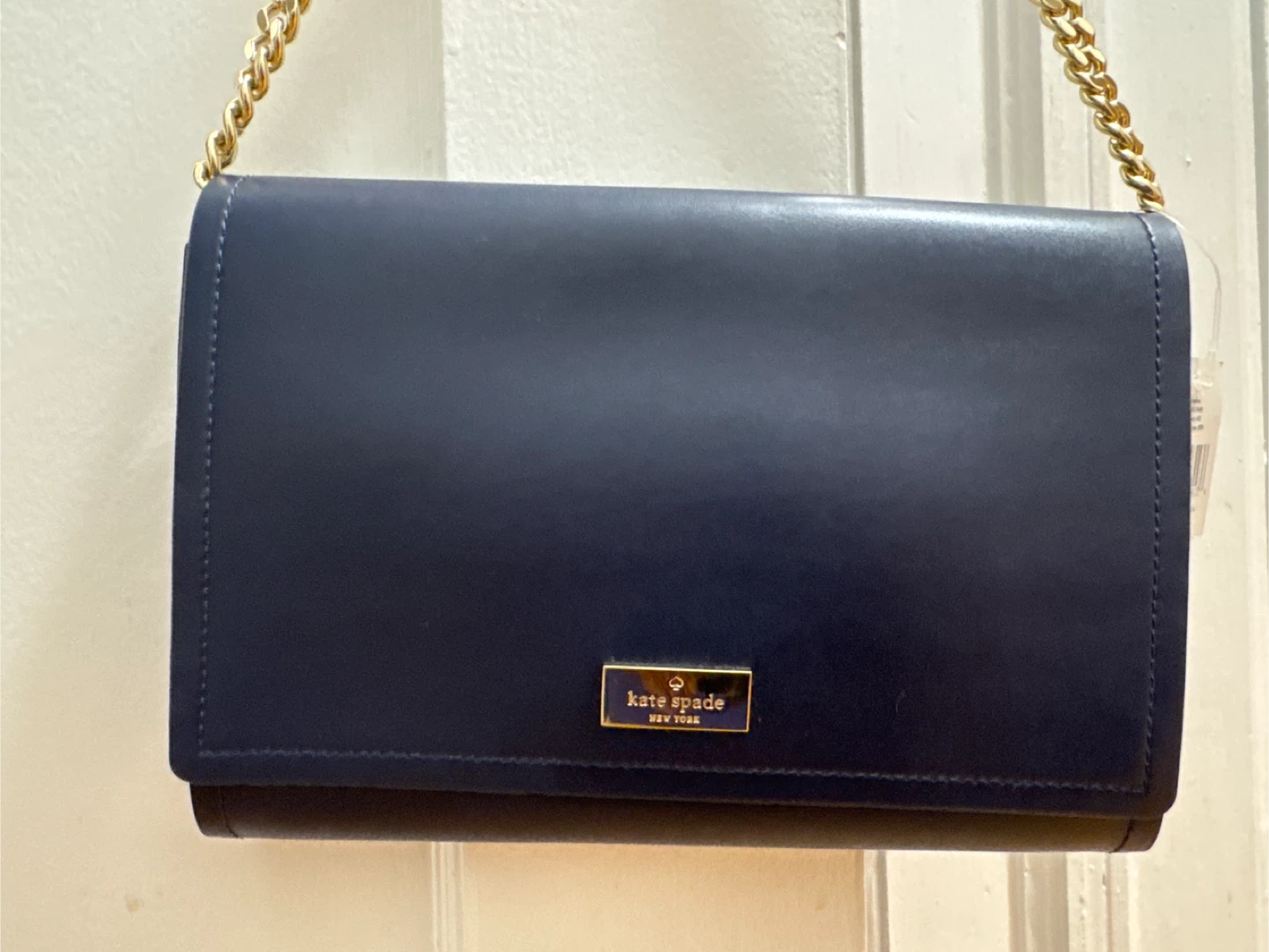 Kate Spade Navy Leather purse On Chain